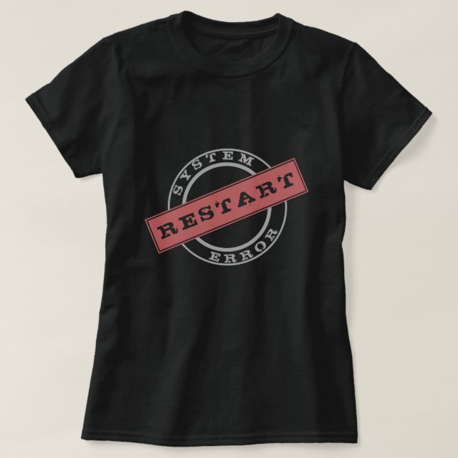 Lustigt T-Shirt Frimärke-omstart - Anpassningsbar (Design framsida)