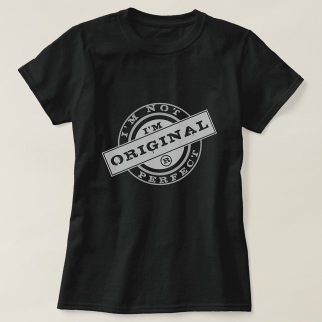 Lustigt T-Shirt Frimärke Text Jag är Original Anpa (Design framsida)