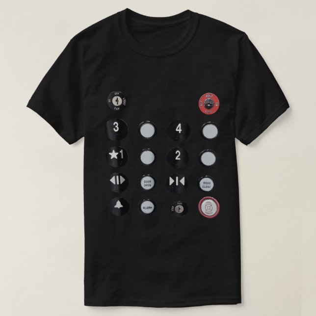 Lustigt T-Shirt - Höjdknapp Tee (Design framsida)