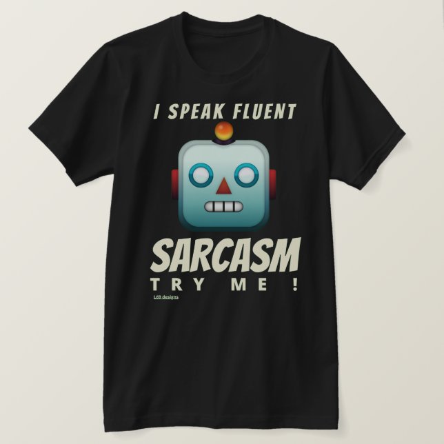 Lustigt t-shirt "I SPEAK FLUENT SARCASM" (Design framsida)