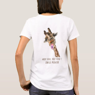 Lustigt T-Shirt med lekfull giraffe - Anpassningsb