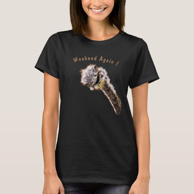 Lustigt T-Shirt med Lycklig Ostrich - Anpassningsb (Framsida)