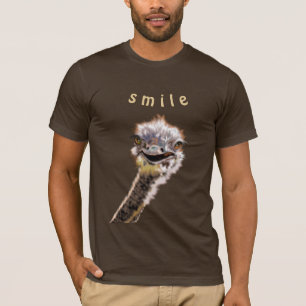Lustigt T-Shirt med Lycklig Ostrich - Smile