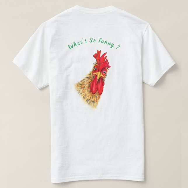 Lustigt T-Shirt med Surprisad Tupp - Anpassningsba (Design baksida)