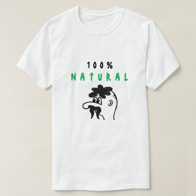 Lustigt T-Shirt Natural 100 % - Anpassningsbar Tex (Design framsida)