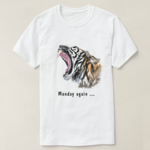 Lustigt T-Shirt-text på måndag igen med Yawning Ti T Shirt