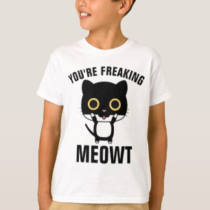 Lustigt T-shirts för barn, DU ÄR FREAKING MEOWT