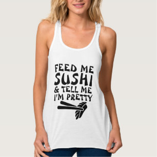 Lustigt t-shirts för dam, MATA ME SUSHI Linne Med Racerback