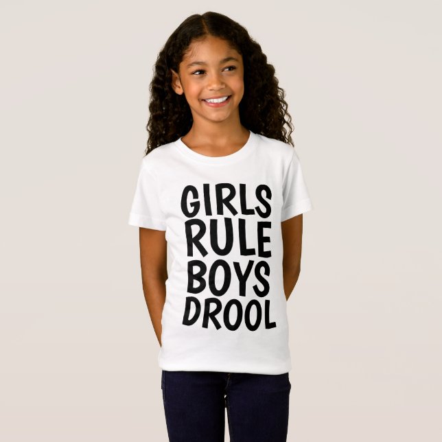 Lustigt T-tröjor för flickor/barn, GIRLS RULE T-shirt (Hel framsida)