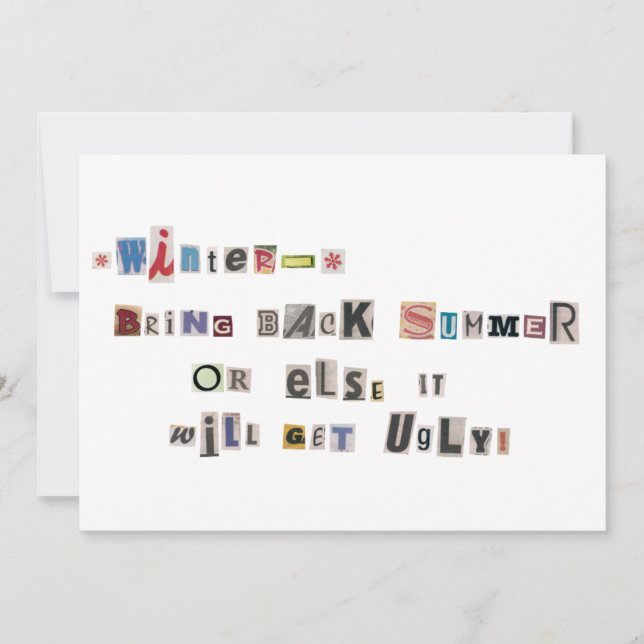 Lustigt ta tillbaka sommarens Ransom Note Collage Inbjudningar (Framsida)