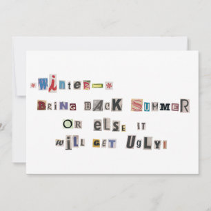 Lustigt ta tillbaka sommarens Ransom Note Collage Inbjudningar