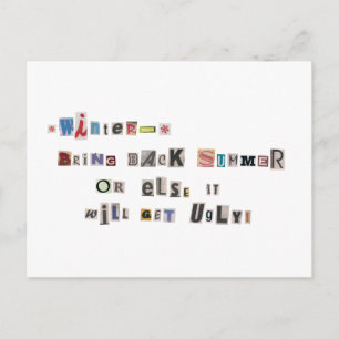Lustigt ta tillbaka sommarens Ransom Note Collage Vykort