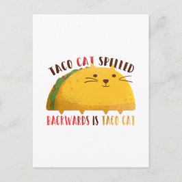 Lustigt Taco Cat Tecknad Tonåring Boy Girl Mexican Vykort