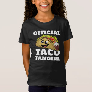 Lustigt Taco Fangirl-Tecknaden Mexikanska maten Ä T Shirt