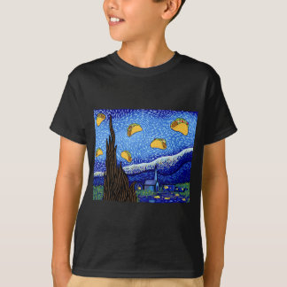 Lustigt Taco, Starry Night with Tacos, Taco Älskar T Shirt