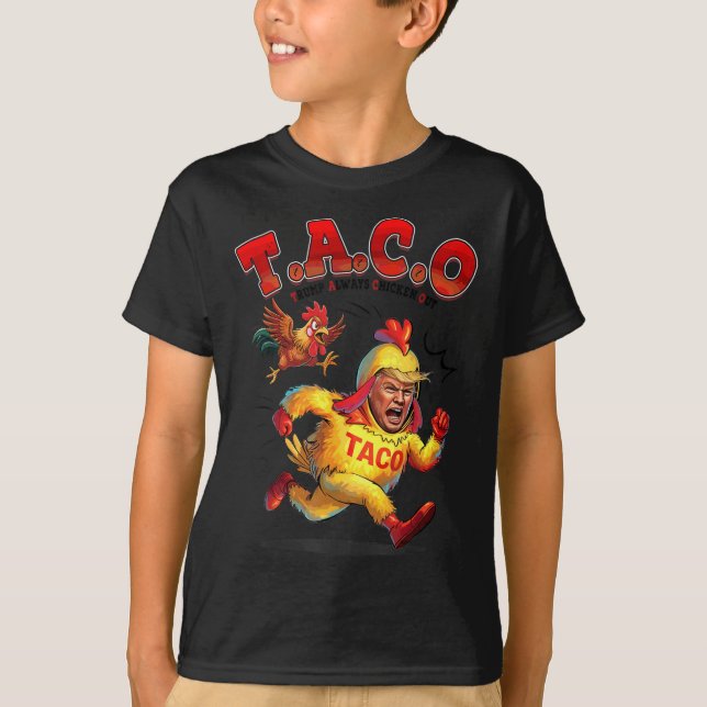 Lustigt Taco Trump Chickens Out Shirt Manar Wom T Shirt (Framsida)