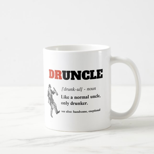 Lustigt tal - Druncle Funny farbror Kaffemugg (Höger)