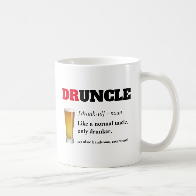 Lustigt tal - Druncle Funny farbror Kaffemugg (Höger)