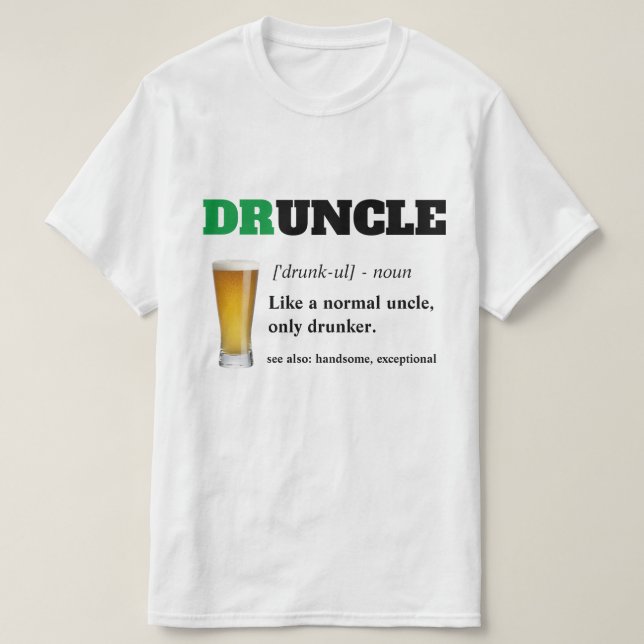 Lustigt tal - Druncle Funny farbror T Shirt (Design framsida)