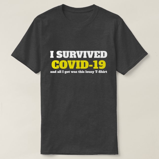 Lustigt tal - jag Överlevt Covid 19 Coronavirus T Shirt (Design framsida)