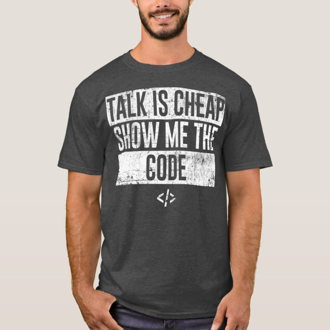 Lustigt Talk är Billigt Visa kodprogrammeraren T Shirt (Framsida)