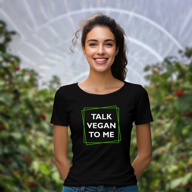 Lustigt Talk Vegan till mig, Grönt och vit aktiver T Shirt (Skapare uppladdad)