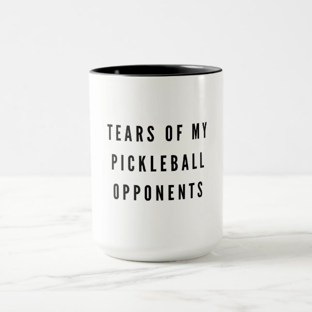 Lustigt Tårar i min Pickleball-motståndare Typogra Mugg (Center)