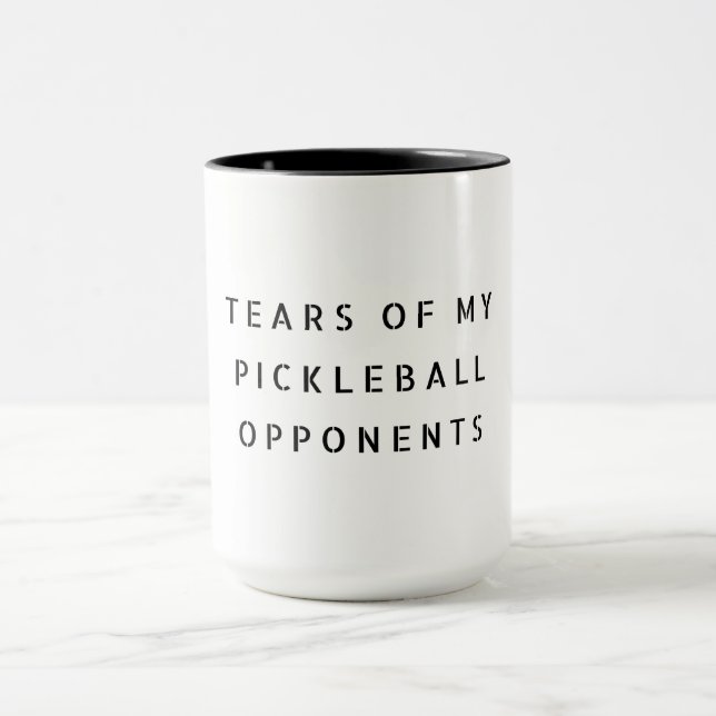 Lustigt Tårar i min Pickleball-motståndare Typogra Mugg (Center)