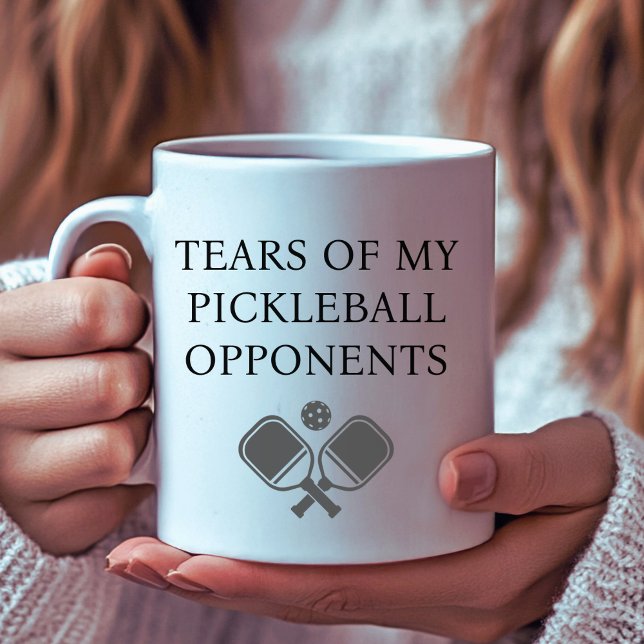 Lustigt Tårar i min Pickleball-motståndartext Kaffemugg (Tears of my Pickleball Opponents Funny Coffee Mug)