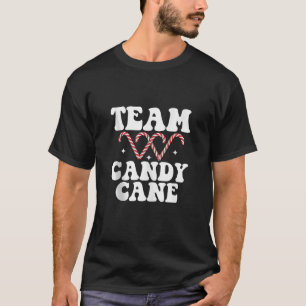Lustigt Team Candy cane jul Retro Groovy Candy T Shirt