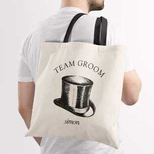 Lustigt team Groom Top hat Bröllop Tygkasse