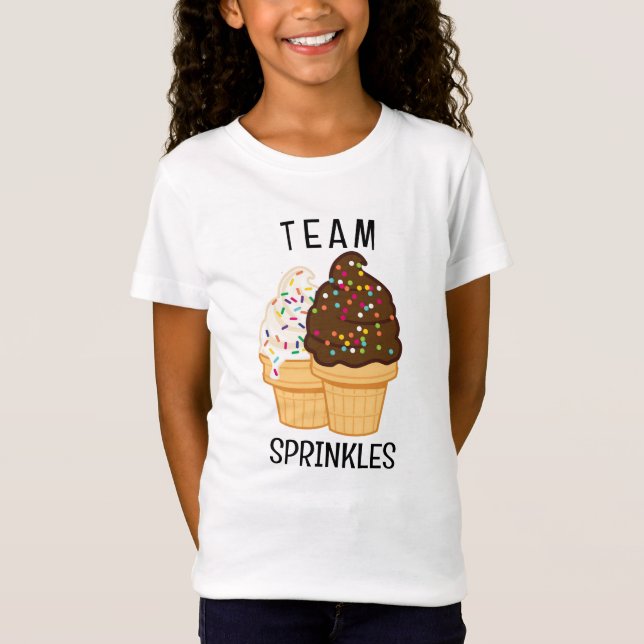 Lustigt Team Sprinkles Ice Cream Kids T-Shirt Desi (Framsida)