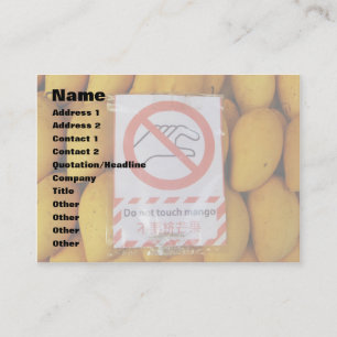Lustigt tecken "Rör inte mango" Visitkort