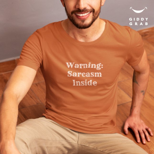Lustigt teckencitattecken Varning: Sarcasm Inside T Shirt (Skapare uppladdad)