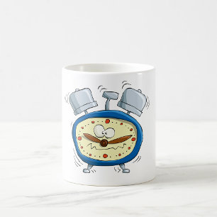 Lustigt Tecknad Alarm Clock Quirky Waking Up Kaffemugg