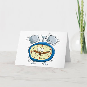 Lustigt Tecknad Alarm Clock Quirky Waking Up Kort