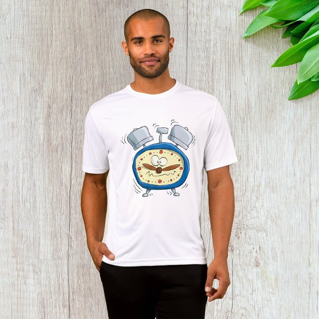 Lustigt Tecknad Alarm Clock Quirky Waking Up T Shirt (Skapare uppladdad)