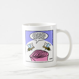 Lustigt Tecknad Bes som luktar som en trädgårdsm Kaffemugg