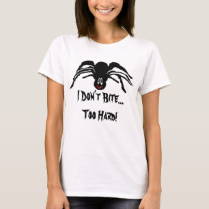 Lustigt Tecknad Black Spider Bita inte kvinnors T Shirt