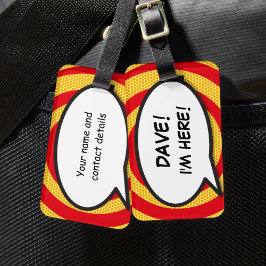 Lustigt Tecknad Bok, jag är här Personlig Bagagebricka