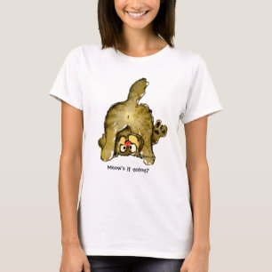 Lustigt Tecknad Cat Meow är det på väg? Tshirt Tee