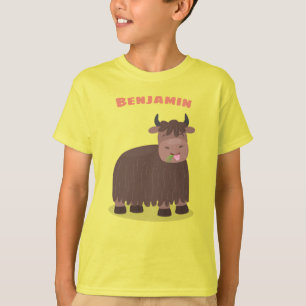 Lustigt tecknad för att äta gräs i lycklig t shirt
