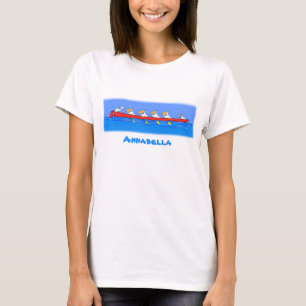 Lustigt tecknad för pelikan rowing Team T Shirt