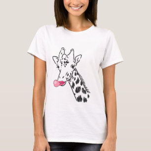 Lustigt Tecknad Giraffe-utskrift T Shirt