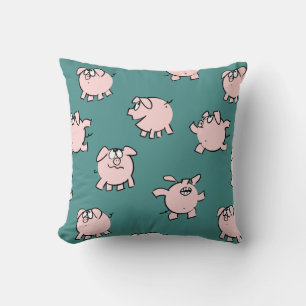 Lustigt Tecknad Gris år Välj Färg Pillow Kudde