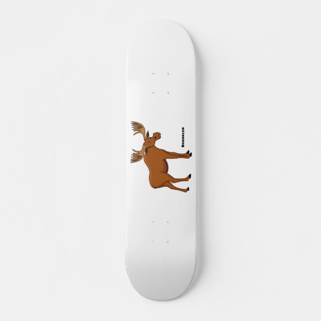 Lustigt tecknad illustration  mini skateboard bräda 18,5 cm (Framsida)