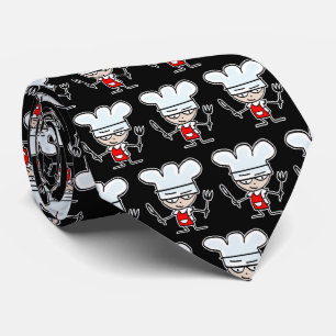 Lustigt tecknad kock mönster nackslipsgåva till ko slips