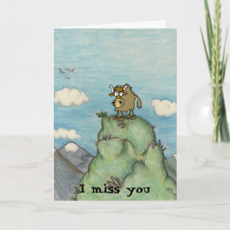 Lustigt tecknad på toppen av berget. kort