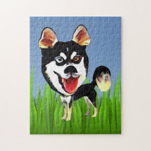 Lustigt Tecknad Siberian husky 252 Biet Puzzle Pussel