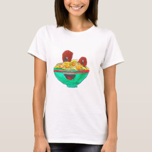 Lustigt tecknad spaghetti meatballart t-shirt